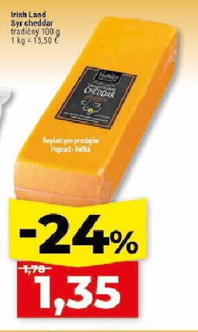 Irish Land Syr cheddar tradičný