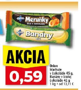 Orion Marhule v čokoláde, Banany v bielej čokoláde