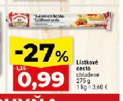 Lístkové cesto chladené