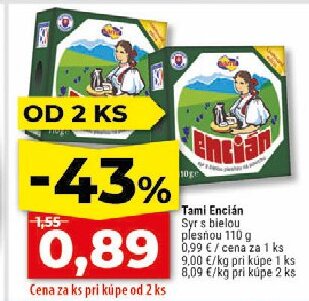Tami Encián Syr s bielou plesňou