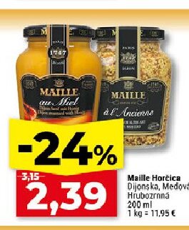 Maille Horčica Dijonska, Medová, Hrubozrnná