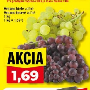 Hrozno biele voľné Hrozno tmavé voľné
