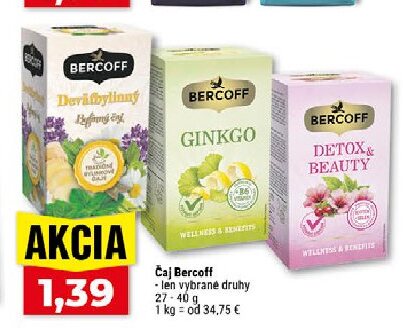 Čaj Bercoff - len vybrané druhy