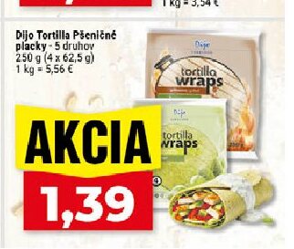 Dijo Tortilla Pšeničné placky - 5 druhov