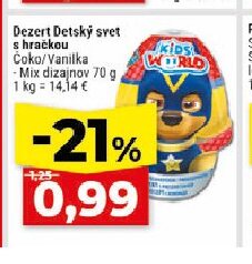 Dezert Detský svet s hračkou Čoko/Vanilka