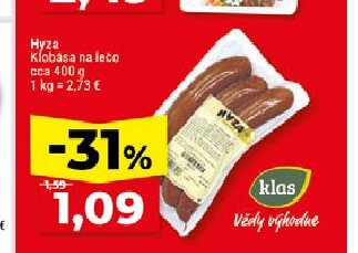 Hyza Klobása na lečo