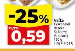 Matko Tvarohový dezert Kakaový, Vanilkový