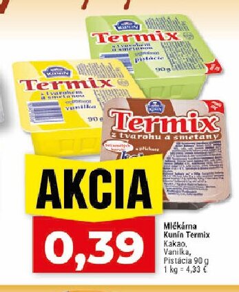 Mlékárna Kunin Termix Kakao, Vanilka, Pistácia