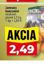 Zemiaky konzumné neskoré, prané