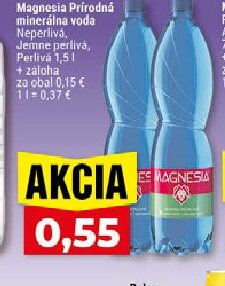 Magnesia Prírodná minerálna voda Neperlivá, Jemne perlivá, Perlivá