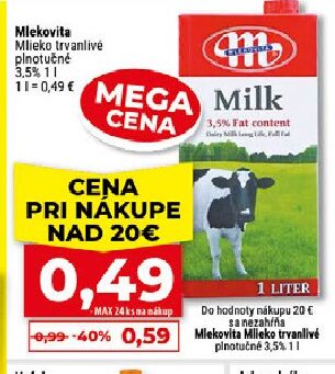 Mlekovita Mlieko trvanlivé plnotučné 3,5%