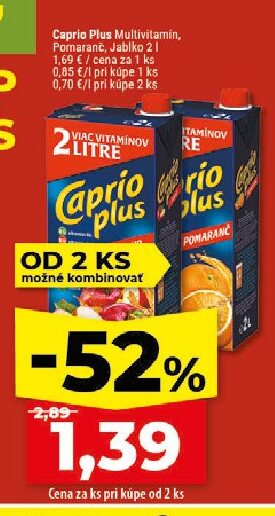 Caprio Plus Multivitamin, Pomaranč, Jablko