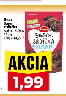 Emco Super srdiečka Kakao, Kokos