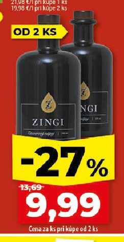 Zingi Zázvorový nápoj pasterizovaný