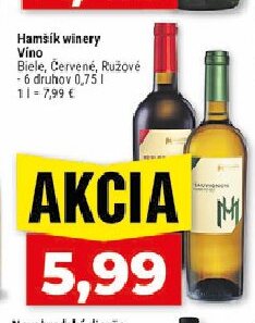 Hamšík winery Víno Biele, Červené, Ružové