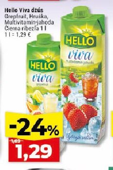 Hello Viva džús Grepfruit, Hruška, Multivitamin-jahoda Čierna ríbezľa
