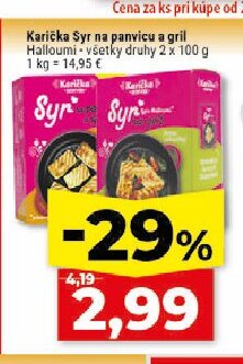 Karička Syr na panvicu a gril Halloumi všetky druhy