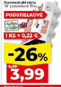 Staromestské vajcia "M" podstielkové