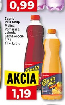 Caprio Plus Sirup Malina, Pomaranč, Jahoda, Lesné ovocie