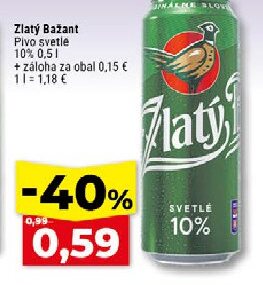 Zlatý Bažant Pivo svetlé