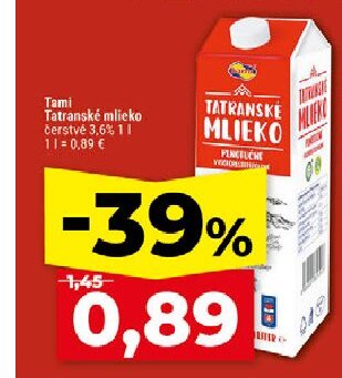 Tami Tatranské mlieko čerstvé