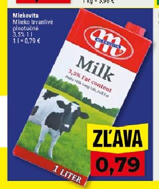 Mlekovita Mlieko trvanlivé plnotučné 3,5%