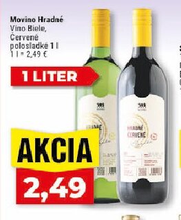 Movino Hradné Víno Biele, Červené polosladké