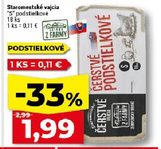 Staromestské vajcia "S" podstielkové