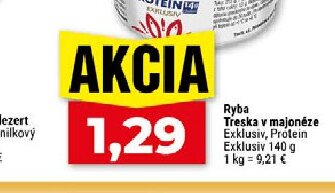 Ryba Treska v majonéze Exklusiv, Protein Exklusiv