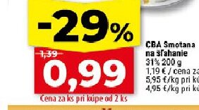 CBA Smotana na šľahanie