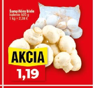 Šampiňóny biele balenie