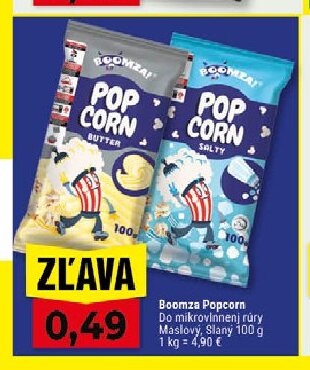 Boomza Popcorn Do mikrovlnnej rúry Maslový, Slaný