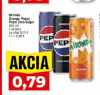 Mirinda Orange, Pepsi, Pepsi Zero Sugar