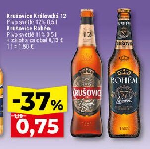 Krušovice Královská 12 Pivo svetlé, Krušovice Bohém Pivo svetlé