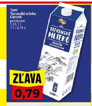 Tami Tatranské mlieko čerstvé polotučné 1,5 %