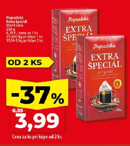 Popradská Extra špeciál Mletá káva