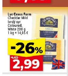 Lye Cross Farm Cheddar Mild tvrdý syr Coloured, White