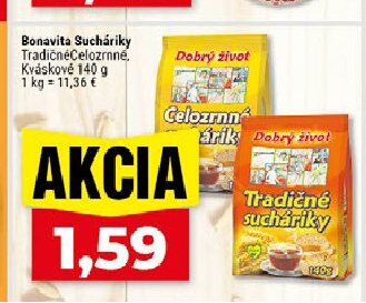 Bonavita Sucháriky Tradičné Celozrnné, Kváskové