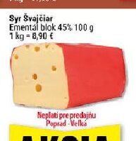 Syr Švajčiar Ementál blok 45%