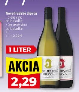 Novohradské dievča biele víno polosladké, červené víno polosladké