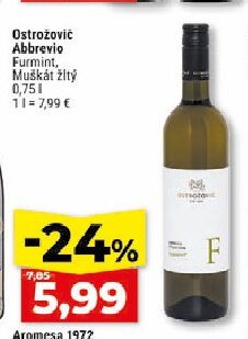 Ostrožović Abbrevio Furmint, Muškát žltý