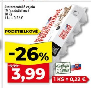 Staromestské vajcia "M" podstielkové