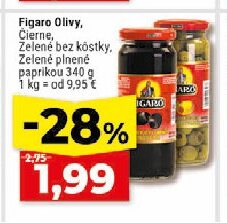 Figaro Olivy, Čierne, Zelené bez kôstky, Zelené plnené paprikou