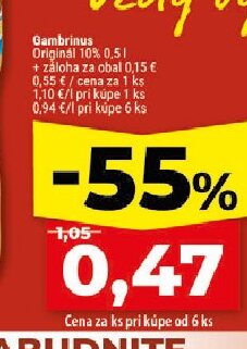 Gambrinus Original 10%