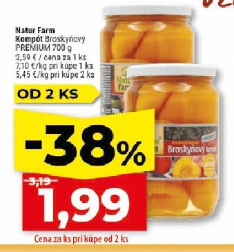 Natur Farm Kompót Broskyňový PREMIUM