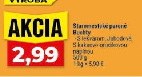 Staromestské parené Buchty S lekvárom, Jahodové, S kakaovo-orieškovou náplňou
