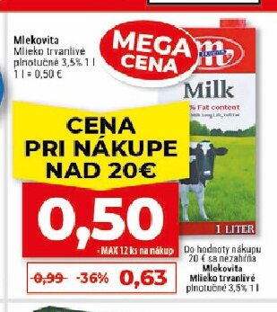 Mlekovita Mlieko trvanlivé plnotučné 3,5%