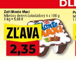 Zott Monte Maxi Mliečny dezert čokoládový