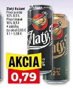 Zlatý Bažant Pivo svetlé 12%, Pivo tmavé 10%