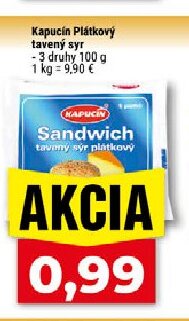 Kapucín Plátkový tavený syr